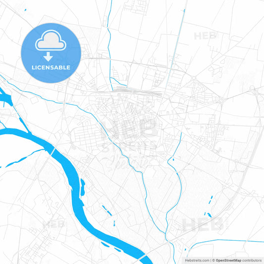 Cremona, Italy PDF vector map with water in focus