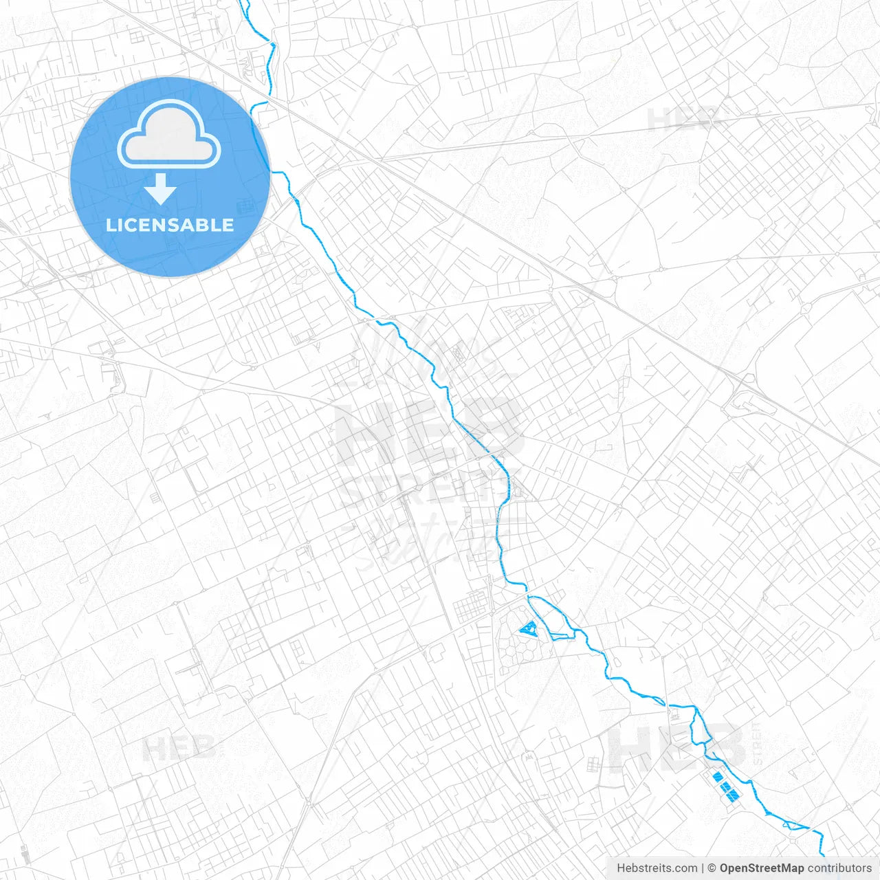 Legnano, Italy PDF vector map with water in focus