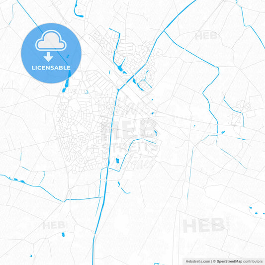 Raalte, Netherlands PDF vector map with water in focus