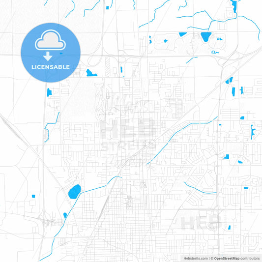 Normal, Illinois, United States, PDF vector map with water in focus