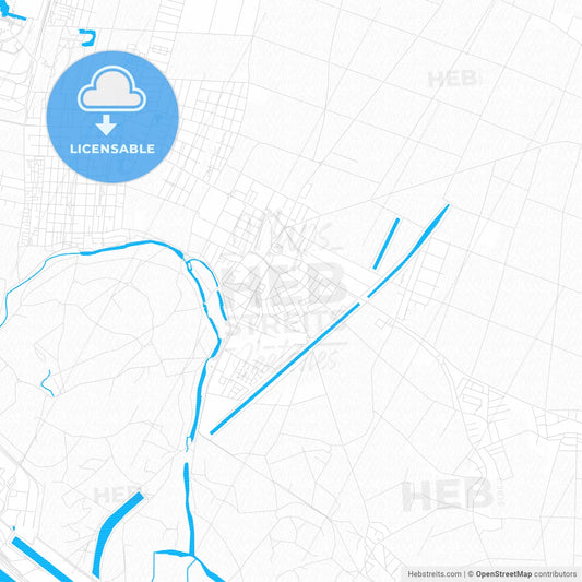 Groß-Enzersdorf, Austria PDF vector map with water in focus