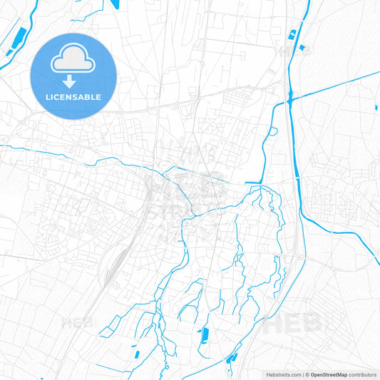 Colmar, France PDF vector map with water in focus