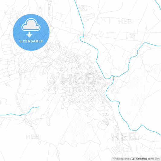Matera, Italy PDF vector map with water in focus