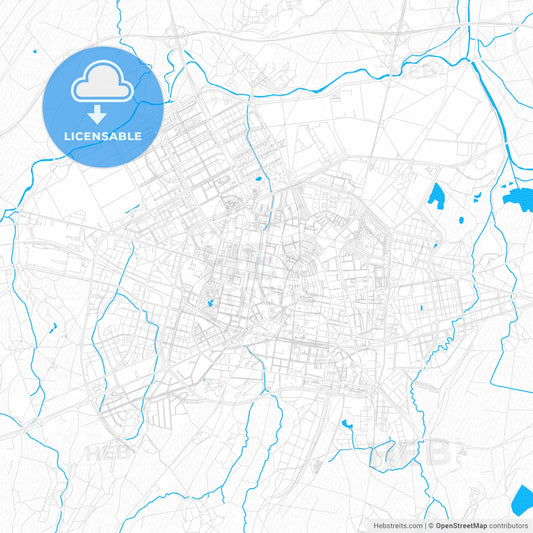 Gasteiz / Vitoria, Spain PDF vector map with water in focus