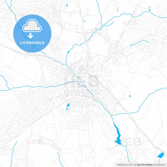 Collado-Villalba, Spain PDF vector map with water in focus