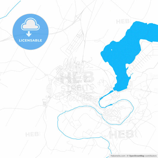 Arcos de la Frontera, Spain PDF vector map with water in focus