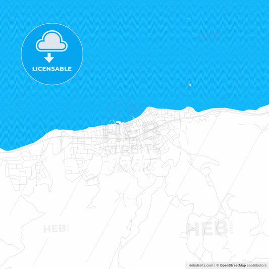 Karamürsel, Turkey PDF vector map with water in focus