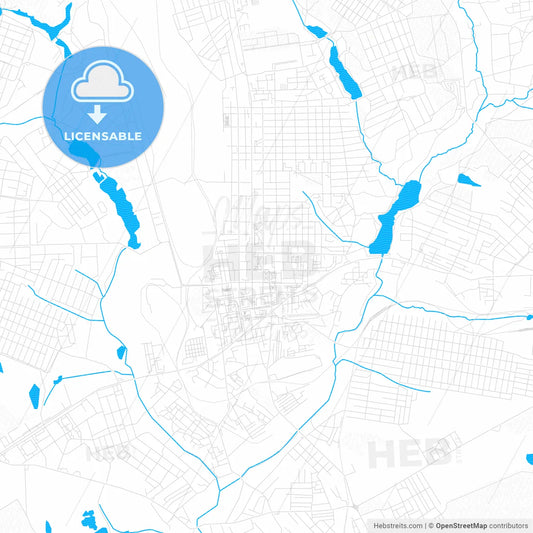 Makiivka, Ukraine PDF vector map with water in focus