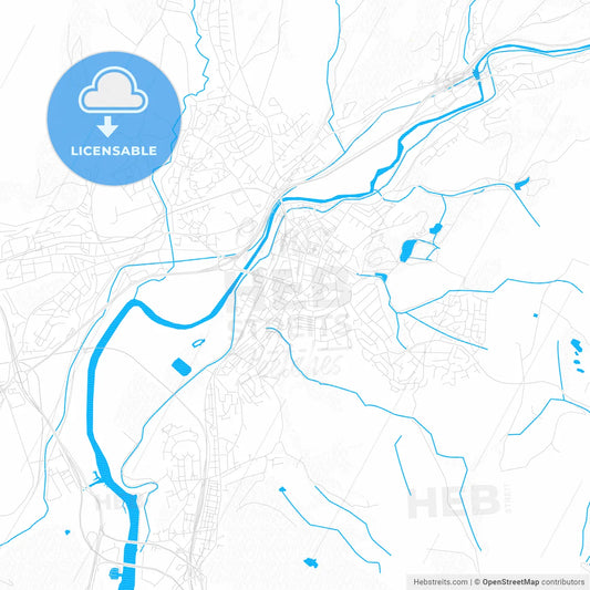 Neath, Wales PDF vector map with water in focus