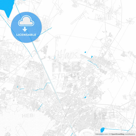 Ojo de Agua, Mexico PDF vector map with water in focus