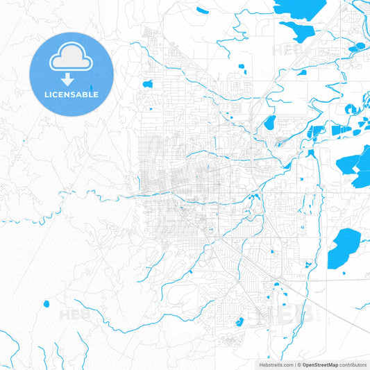 Boulder, Colorado, United States, PDF vector map with water in focus