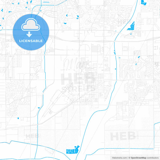 Goodyear, Arizona, United States, PDF vector map with water in focus