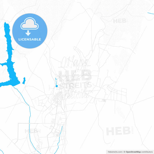 Hegang, China PDF vector map with water in focus