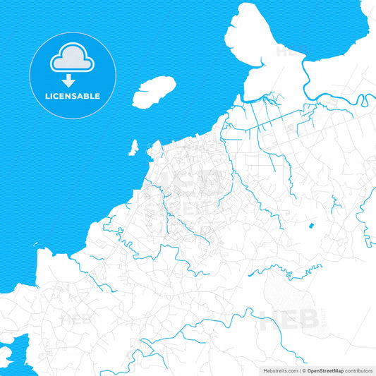 Lautoka, Fiji PDF vector map with water in focus