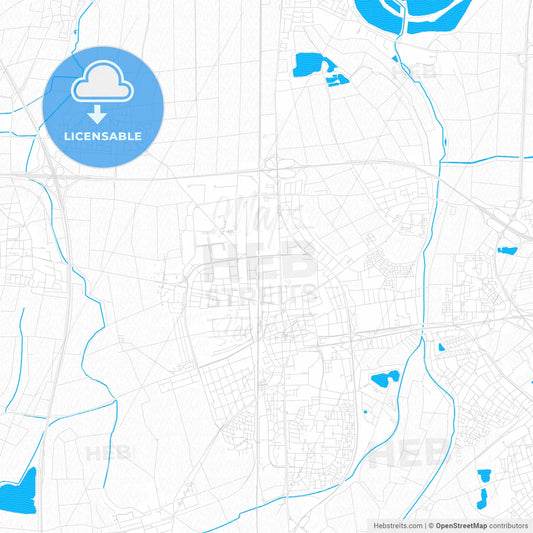 Frankenthal (Pfalz), Germany PDF vector map with water in focus