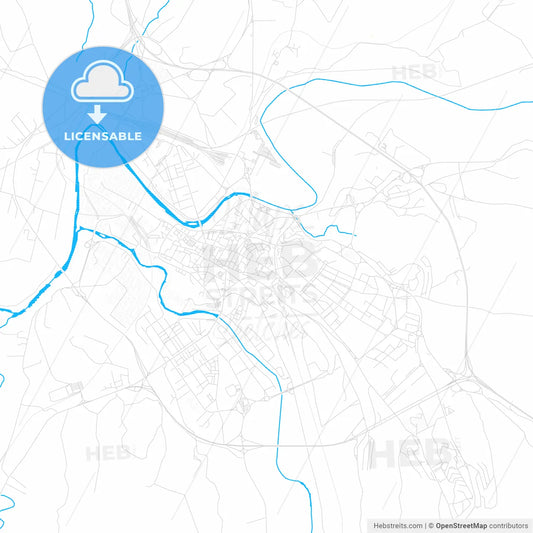 Benevento, Italy PDF vector map with water in focus