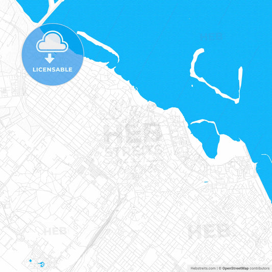 Cherkasy, Ukraine PDF vector map with water in focus