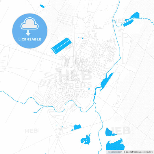 Chervonohrad, Ukraine PDF vector map with water in focus
