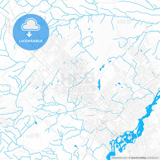 Blainville, Canada PDF vector map with water in focus