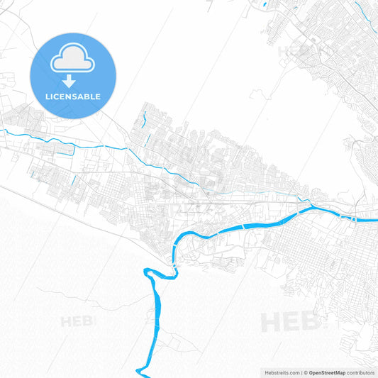 Santa Catarina, Mexico PDF vector map with water in focus