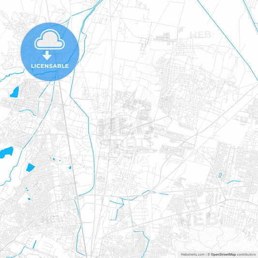 Cuautitlán, Mexico PDF vector map with water in focus