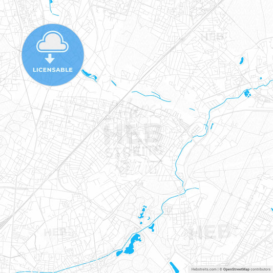 Garges-lès-Gonesse, France PDF vector map with water in focus