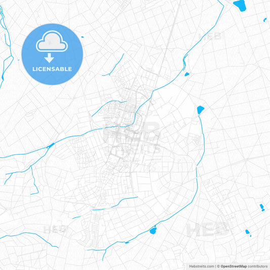 Dietzenbach, Germany PDF vector map with water in focus