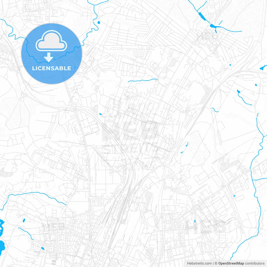 Kaluga, Russia PDF vector map with water in focus