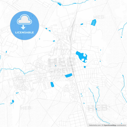 Lobnya, Russia PDF vector map with water in focus