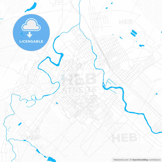 Druzhkivka, Ukraine PDF vector map with water in focus