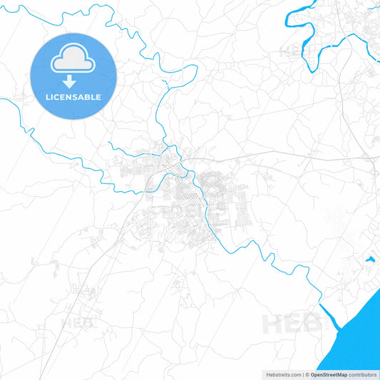 San Cristóbal, Dominican Republic PDF vector map with water in focus