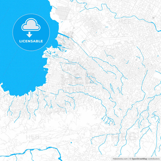 Delmas, Haiti PDF vector map with water in focus