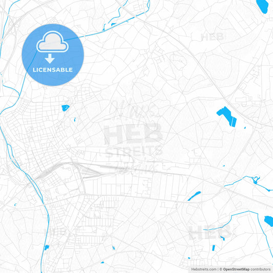 Singen (Hohentwiel), Germany PDF vector map with water in focus