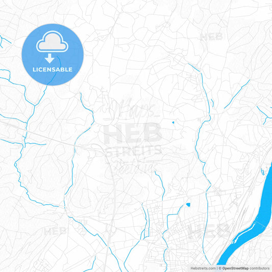 Rheinfelden (Baden), Germany PDF vector map with water in focus