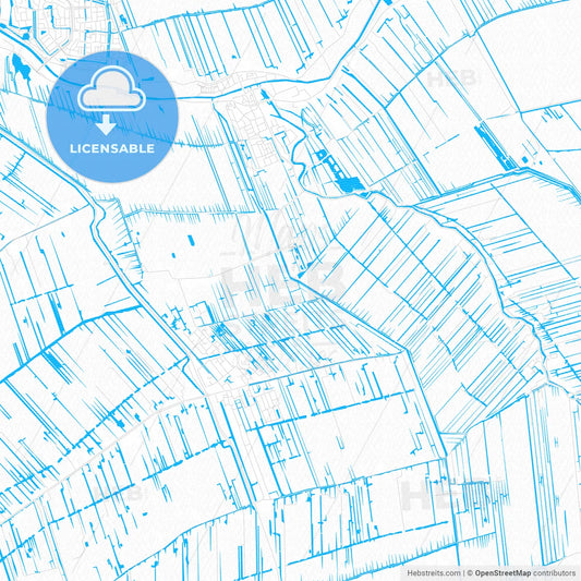 Krimpenerwaard, Netherlands PDF vector map with water in focus