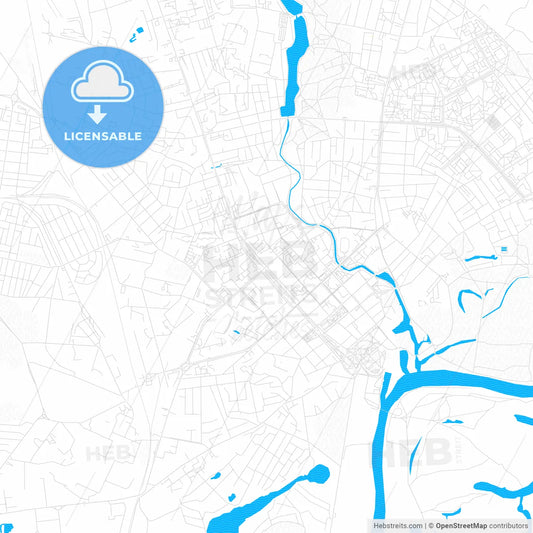 Chernihiv, Ukraine PDF vector map with water in focus