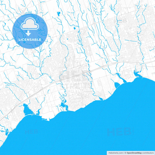 Ajax, Canada PDF vector map with water in focus