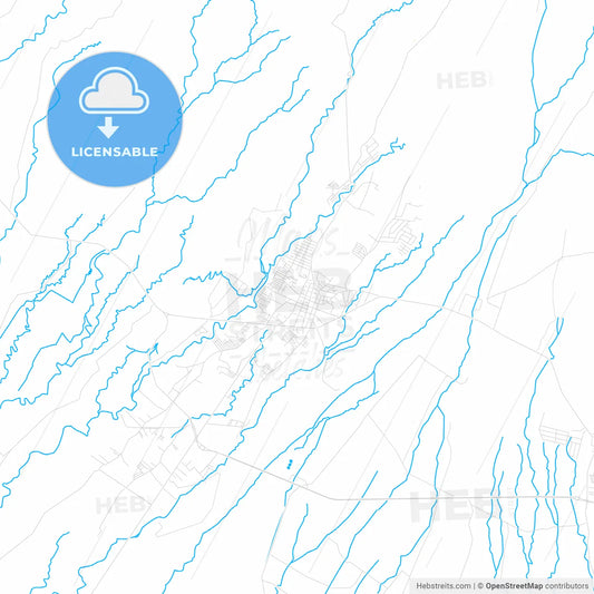 Santa Lucía Cotzumalguapa, Guatemala PDF vector map with water in focus