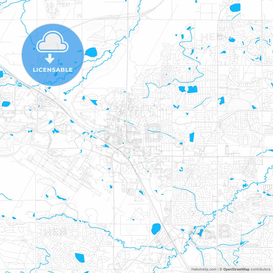 Broomfield, Colorado, United States, PDF vector map with water in focus