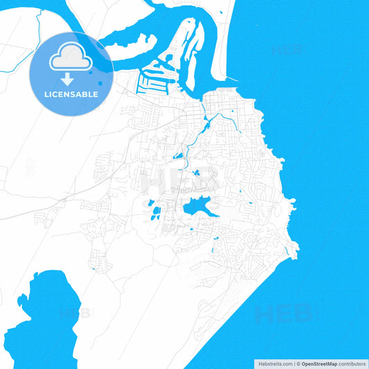 Port Macquarie, Australia PDF vector map with water in focus