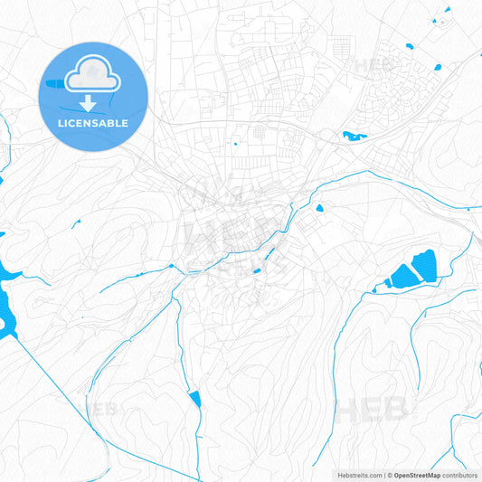Goslar, Germany PDF vector map with water in focus