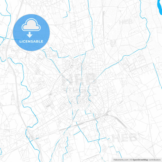 Udine, Italy PDF vector map with water in focus