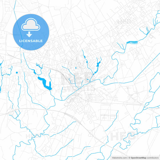 Pordenone, Italy PDF vector map with water in focus