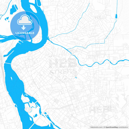 Irkutsk, Russia PDF vector map with water in focus