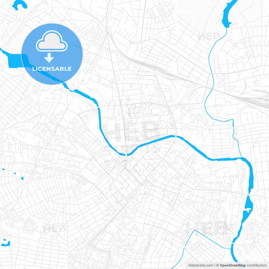 Ivanovo, Russia PDF vector map with water in focus