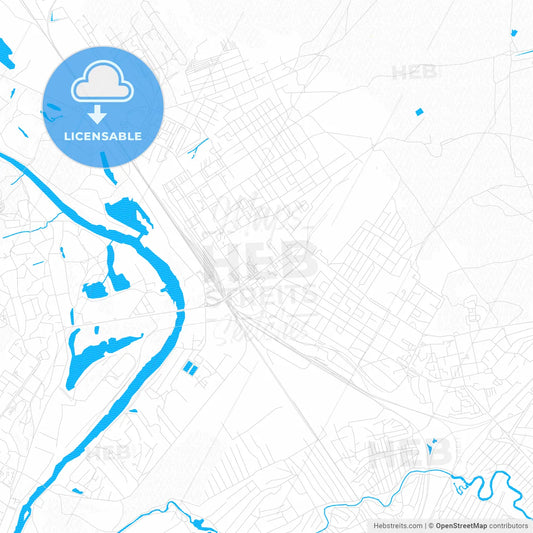 Bryansk, Russia PDF vector map with water in focus