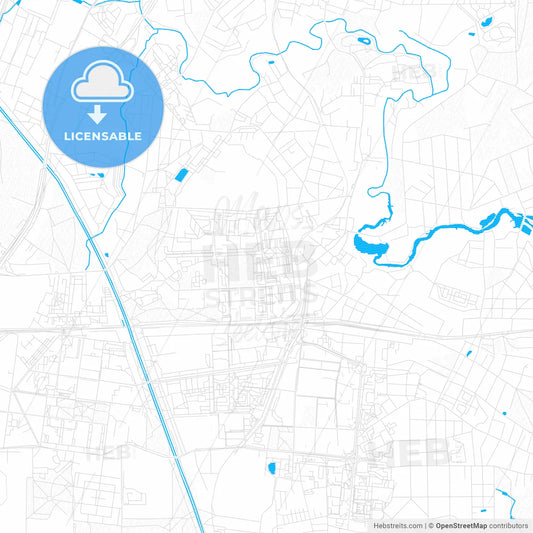 Korolyov, Russia PDF vector map with water in focus