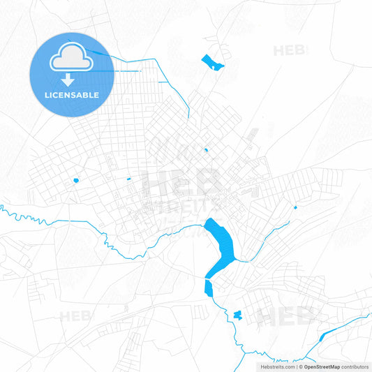 Klintsy, Russia PDF vector map with water in focus