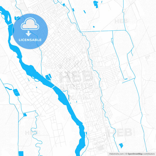 Labinsk, Russia PDF vector map with water in focus