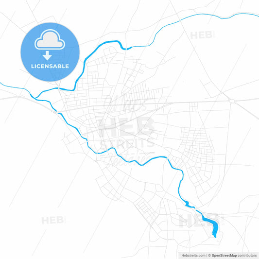 Elbistan, Turkey PDF vector map with water in focus